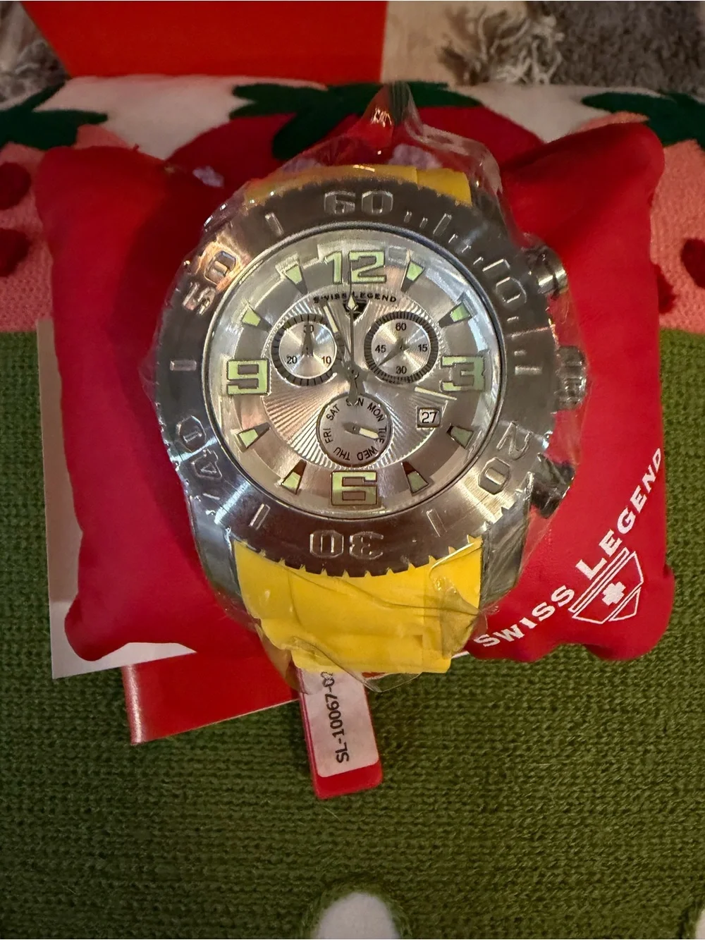 Swiss Legend Commande  Men's Chronograph Watch with Yellow Strap/Silver